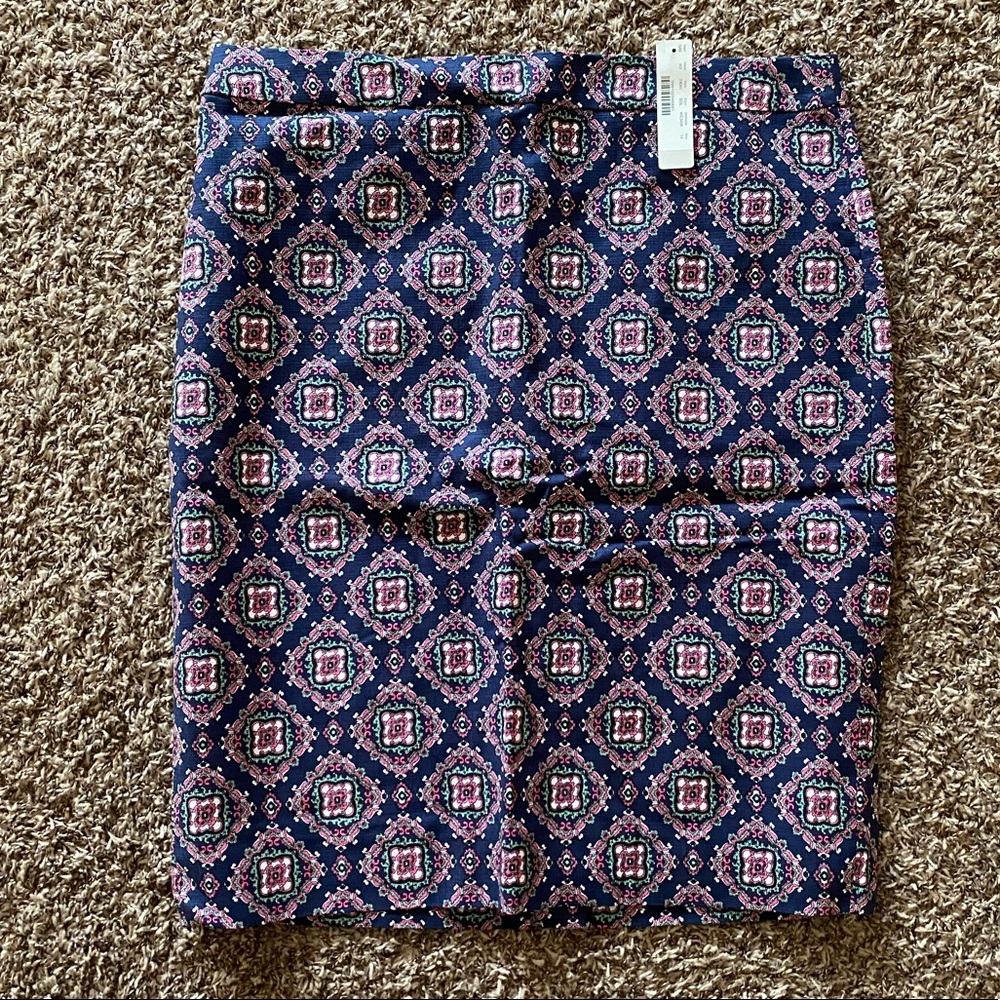J. Crew Square Paisley Pencil Skirt